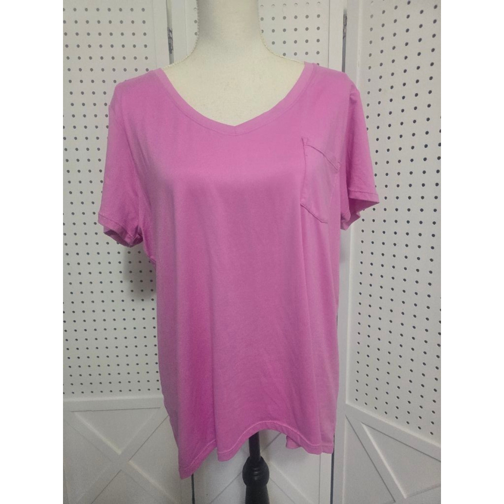 Yogalicious pocket T-Shirt XL Pink V-Neck